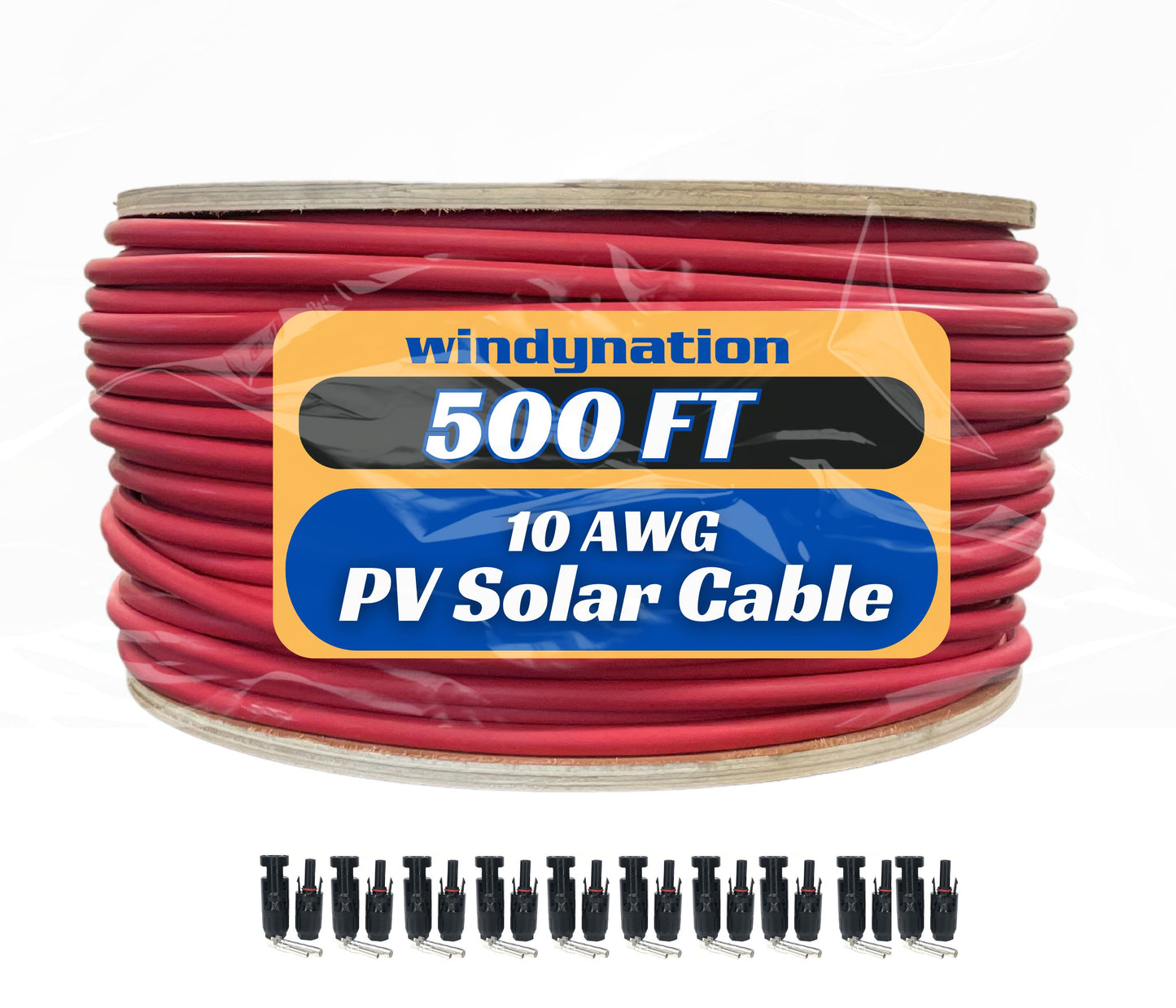 500 Foot Spool 10 Gauge 10 AWG Solar Panel Extension Cable Wire Black or Red Pure Copper