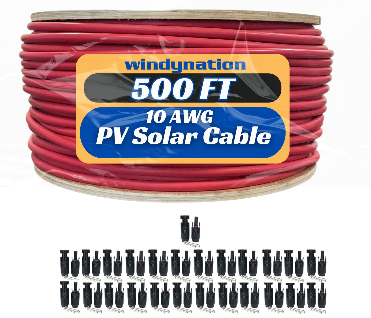 500 Foot Spool 10 Gauge 10 AWG Solar Panel Extension Cable Wire Black or Red Pure Copper