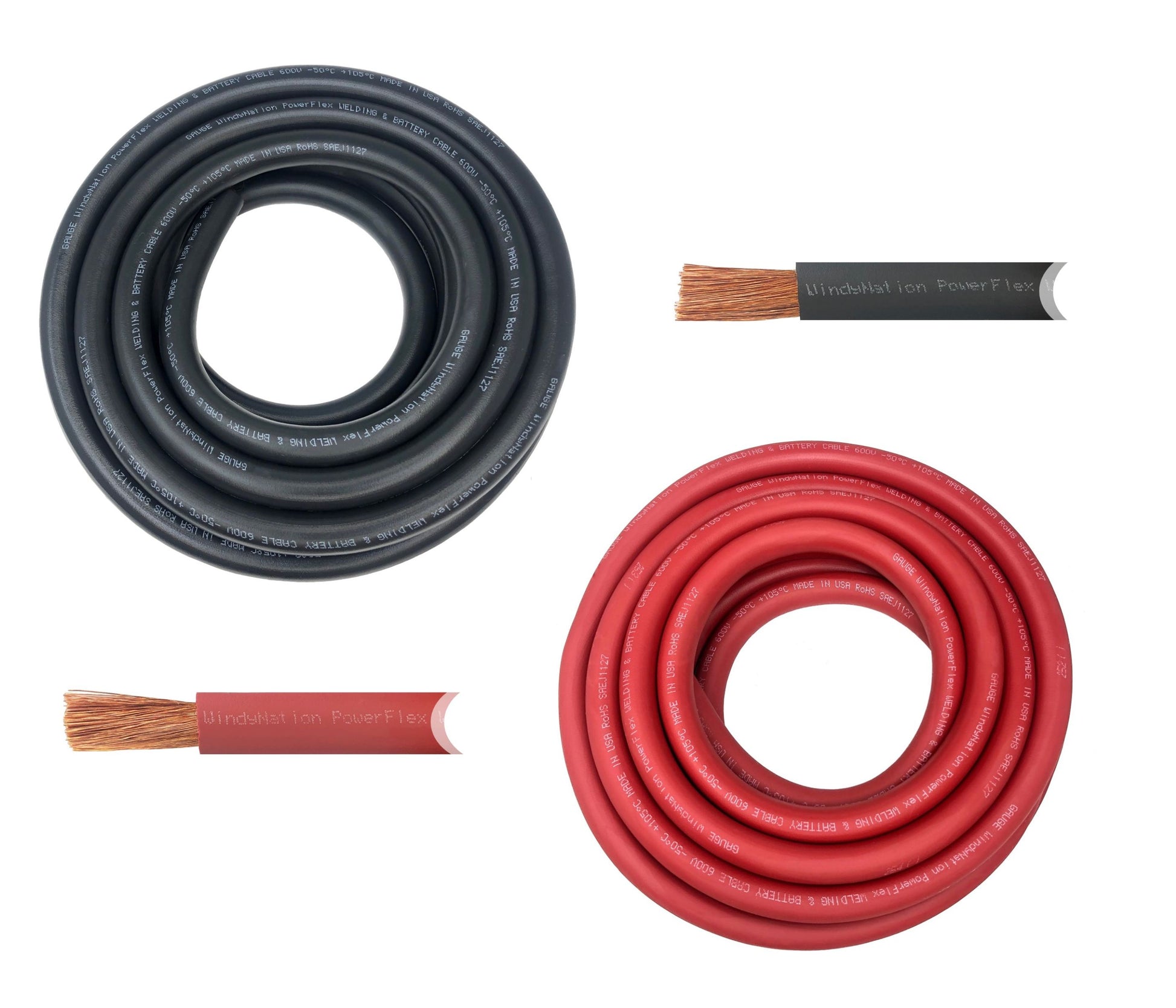 10 GAUGE WIRE RED & BLACK POWER GROUND 50 FT EACH PRIMARY STRANDED COPPER  CLAD - Best Connections