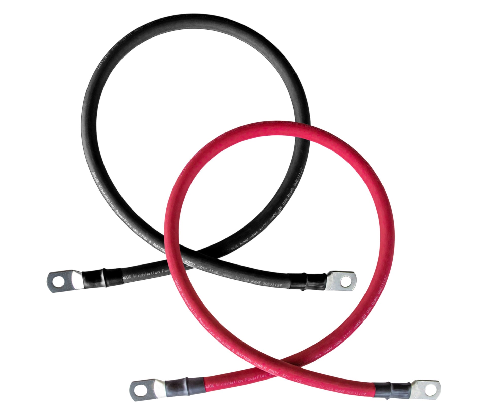 2/0 Gauge (AWG) Black and Red Pure Copper Battery Cable Wire with Lug – Windy  Nation Inc