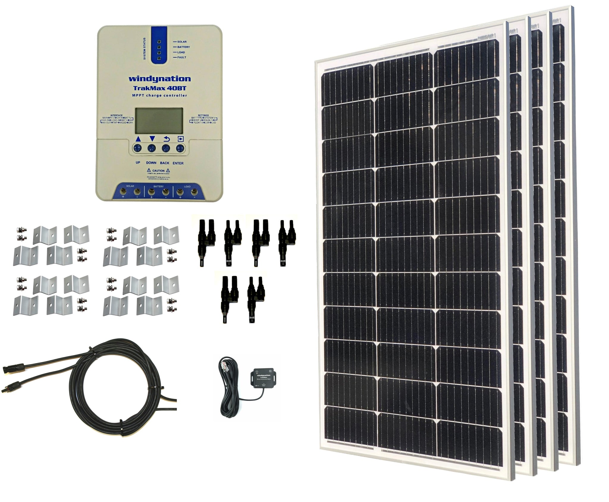 400-Watt Monocrystalline Solar Panel Kits with TrakMax MPPT 40A Charge ...