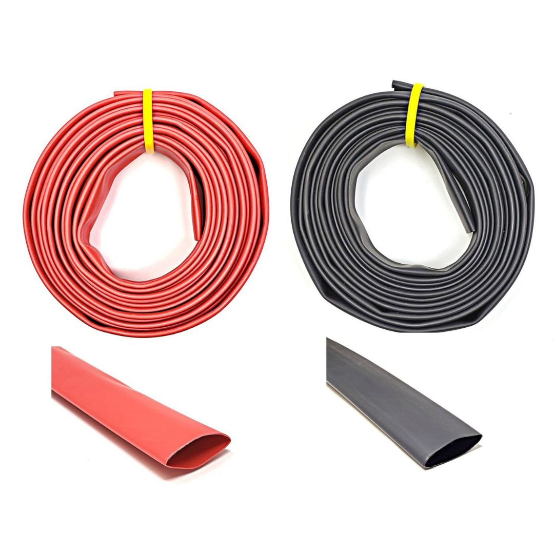 Black and Red 2:1 Polyolefin Heat Shrink Tube Tubing - Various Inner Diameter Options Available